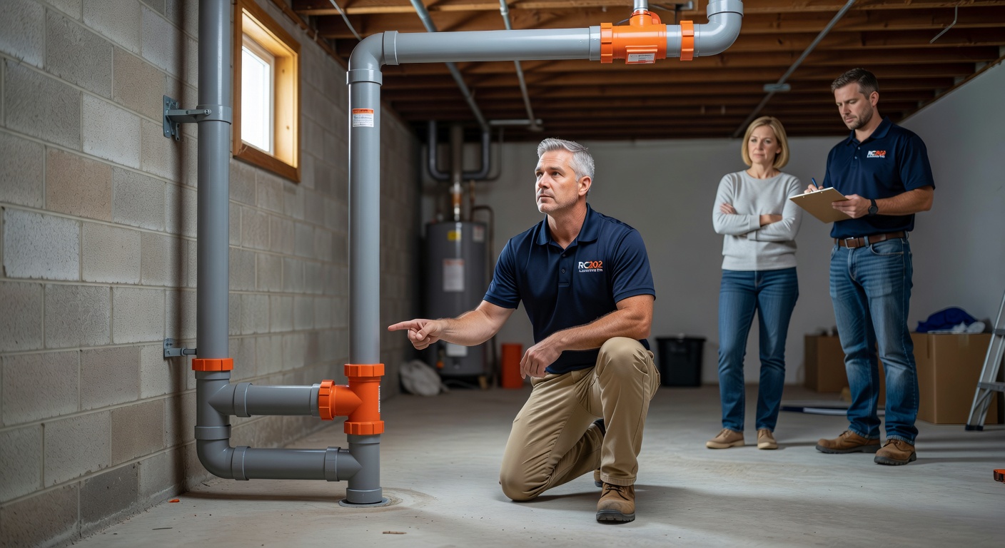 radon mitigation pipe diagram basement Ohio