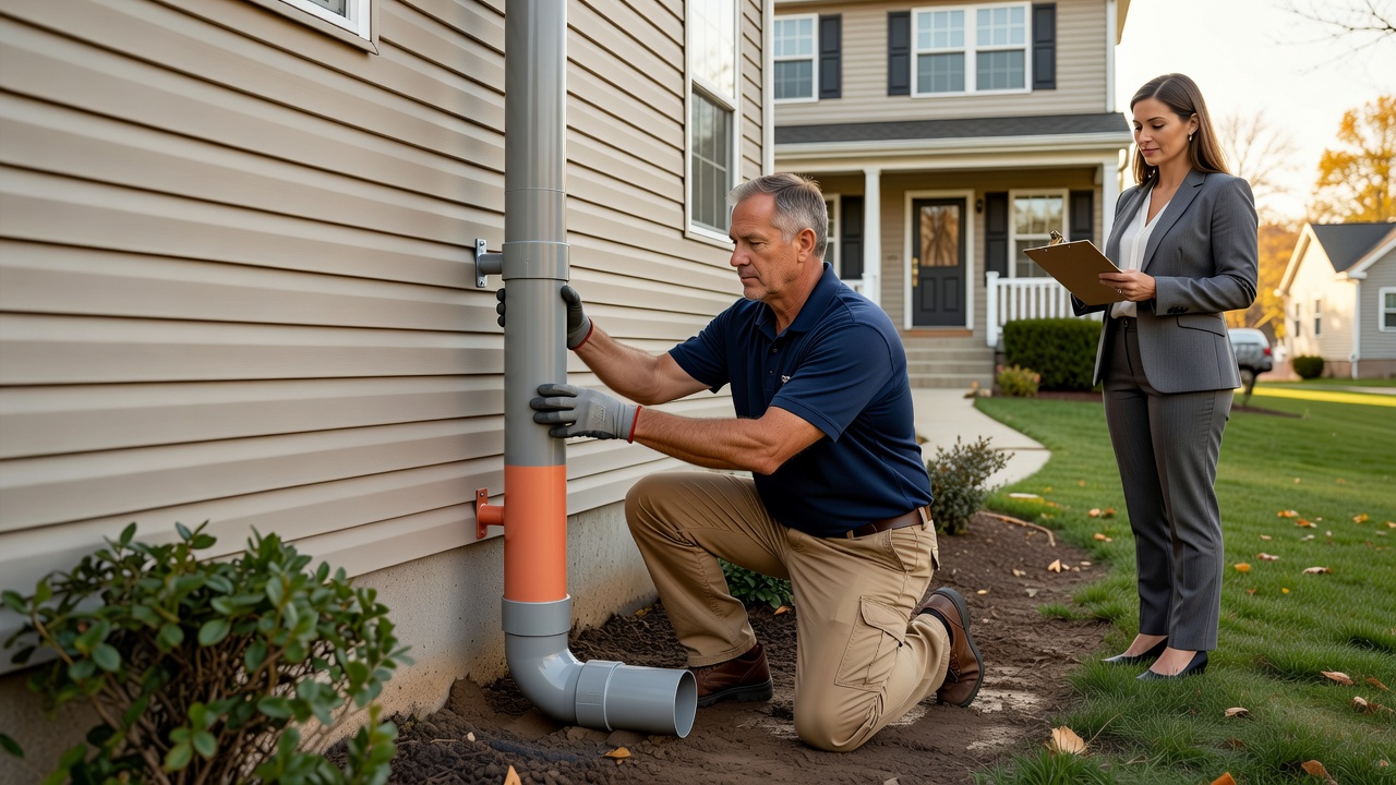 radon mitigation pipe exterior home Akron Ohio