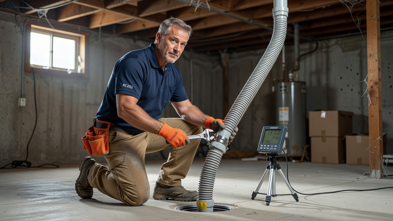 radon mitigation technician Ohio licensed RC202 installation