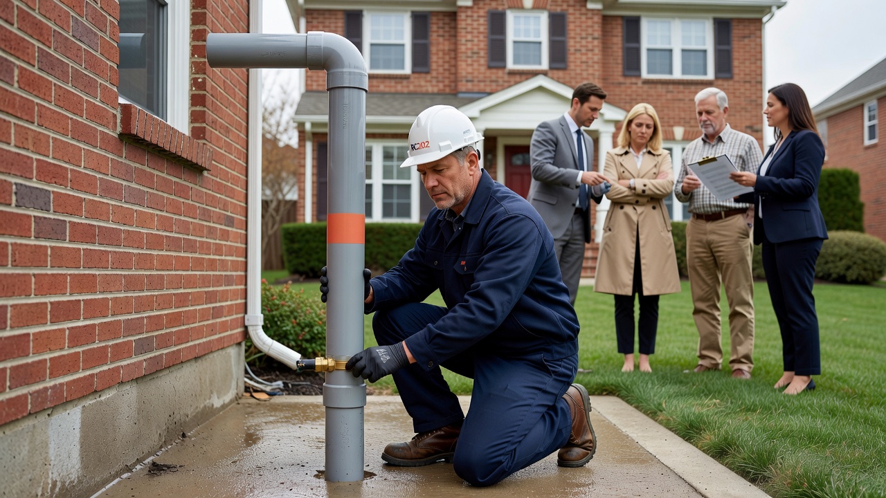 radon mitigation pipe exterior home professional installation
