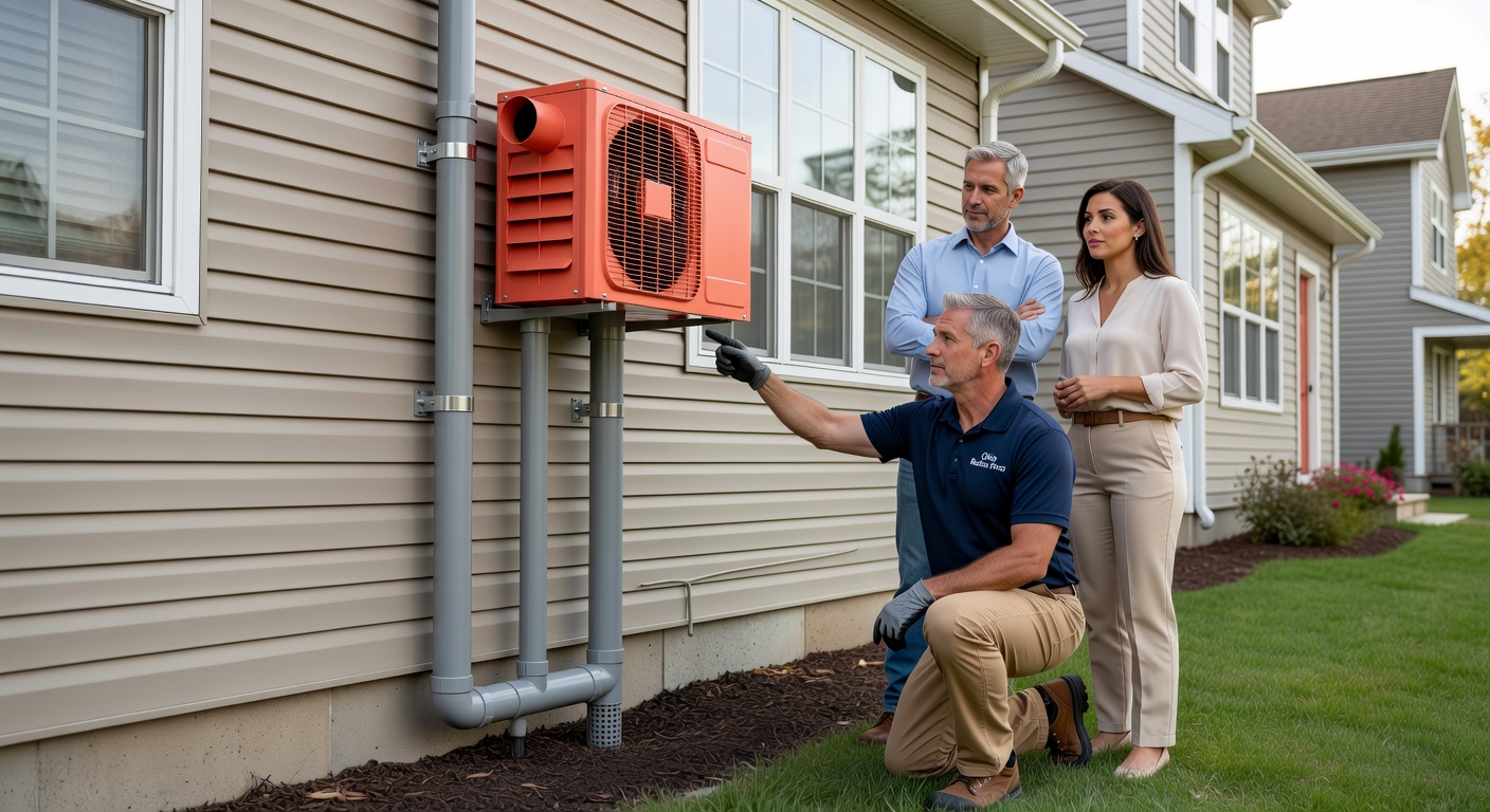 radon fan PVC pipe exterior wall residential home