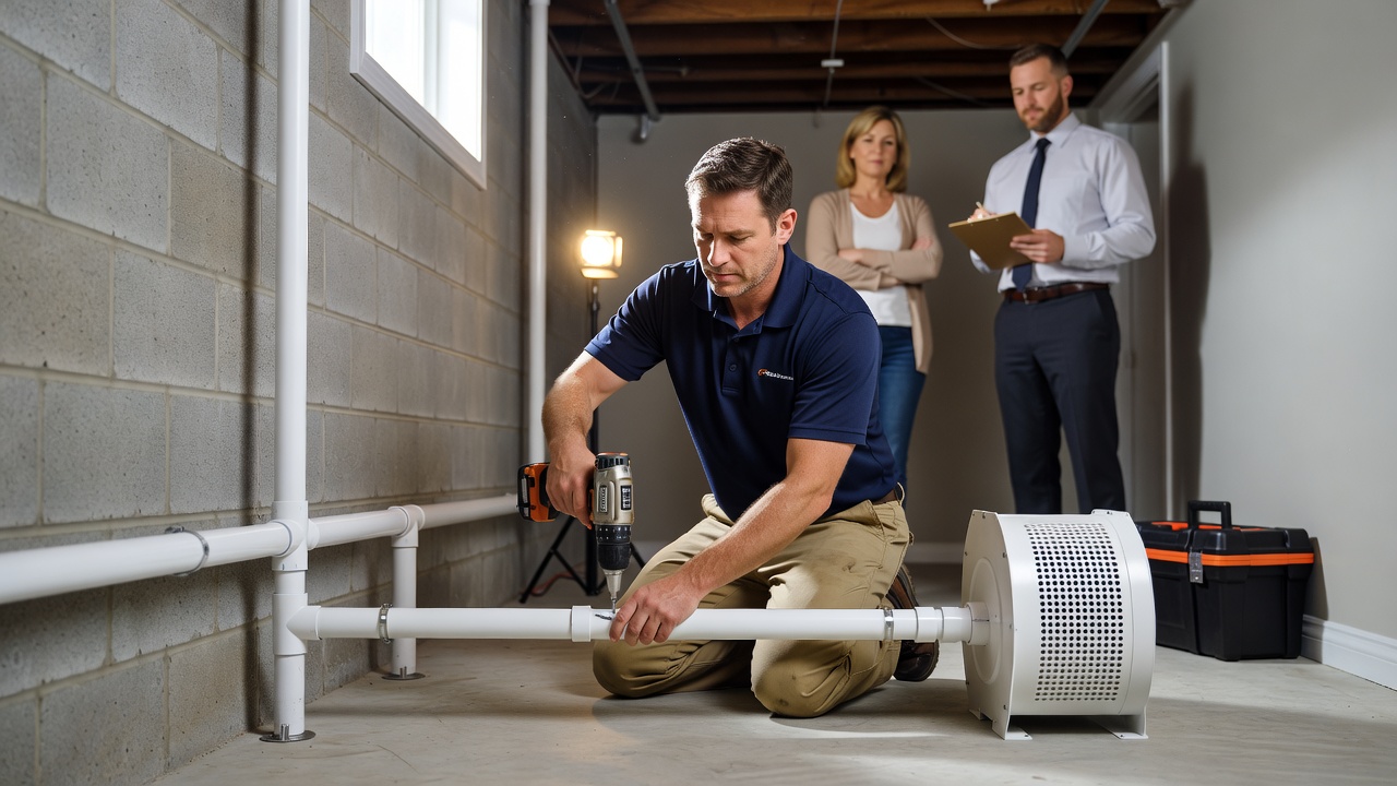 radon mitigation technician East Palestine Ohio home