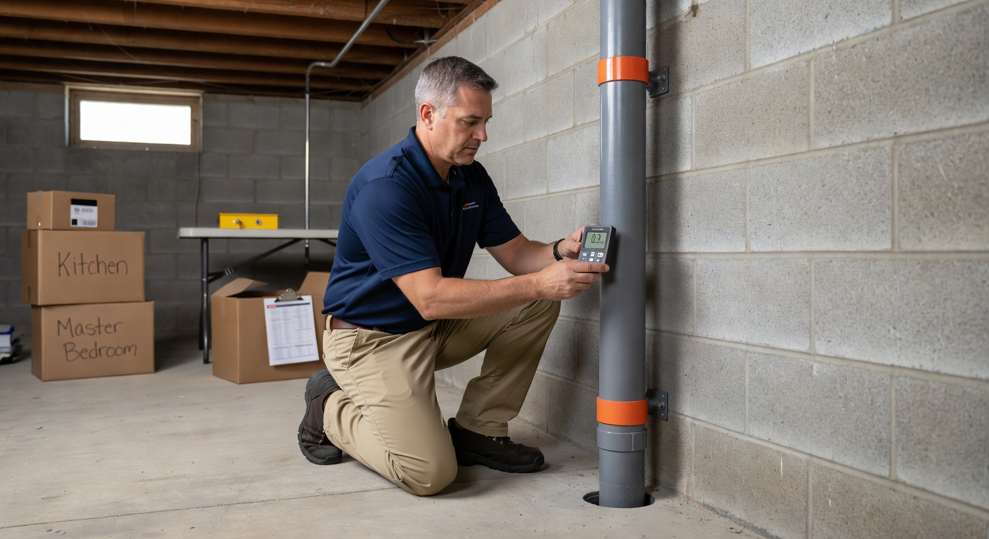 radon test kit professional Ohio basement