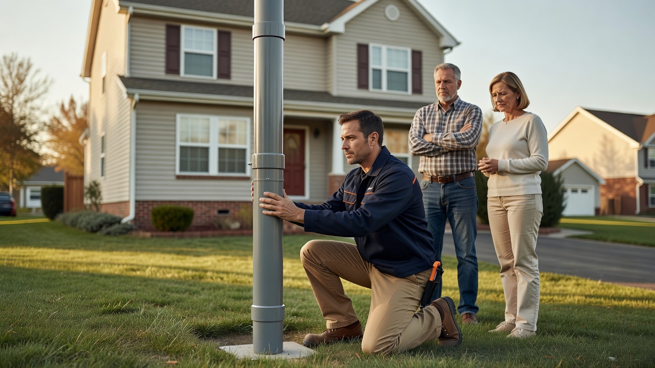 radon mitigation pipe exterior house Ohio