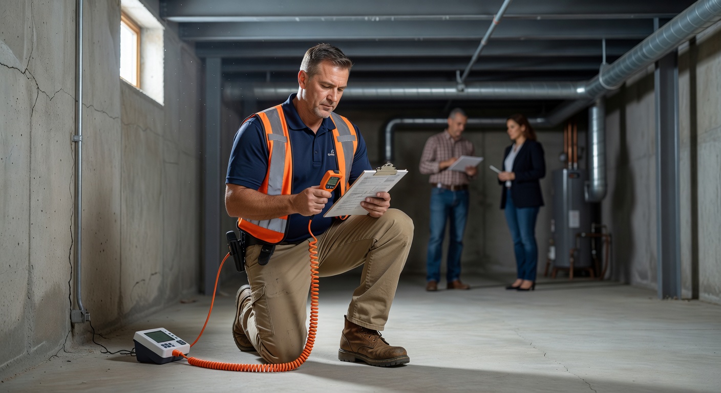 radon mitigation technician testing commercial building Ohio