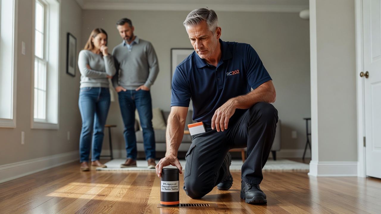 radon test kit charcoal canister real estate inspection