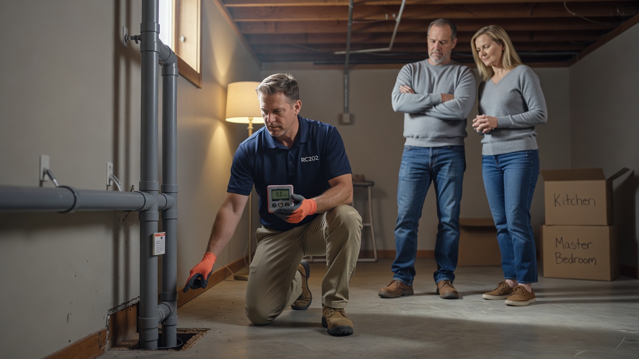 radon test kit basement professional inspection