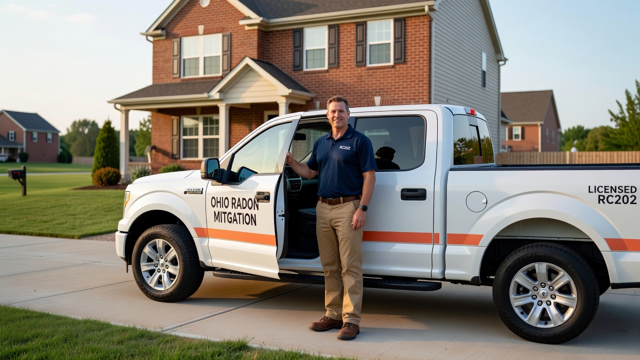 Ohio licensed radon mitigation technician with truck