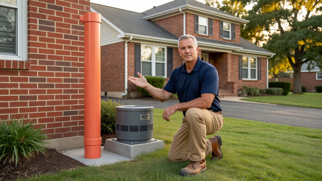 radon mitigation fan exterior pipe residential home Ohio