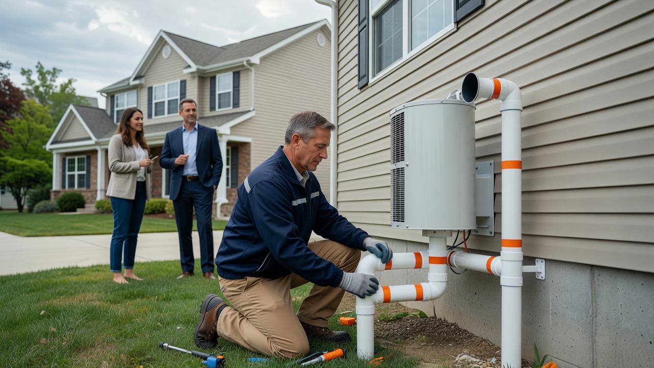 radon mitigation pvc pipe fan exterior installation home