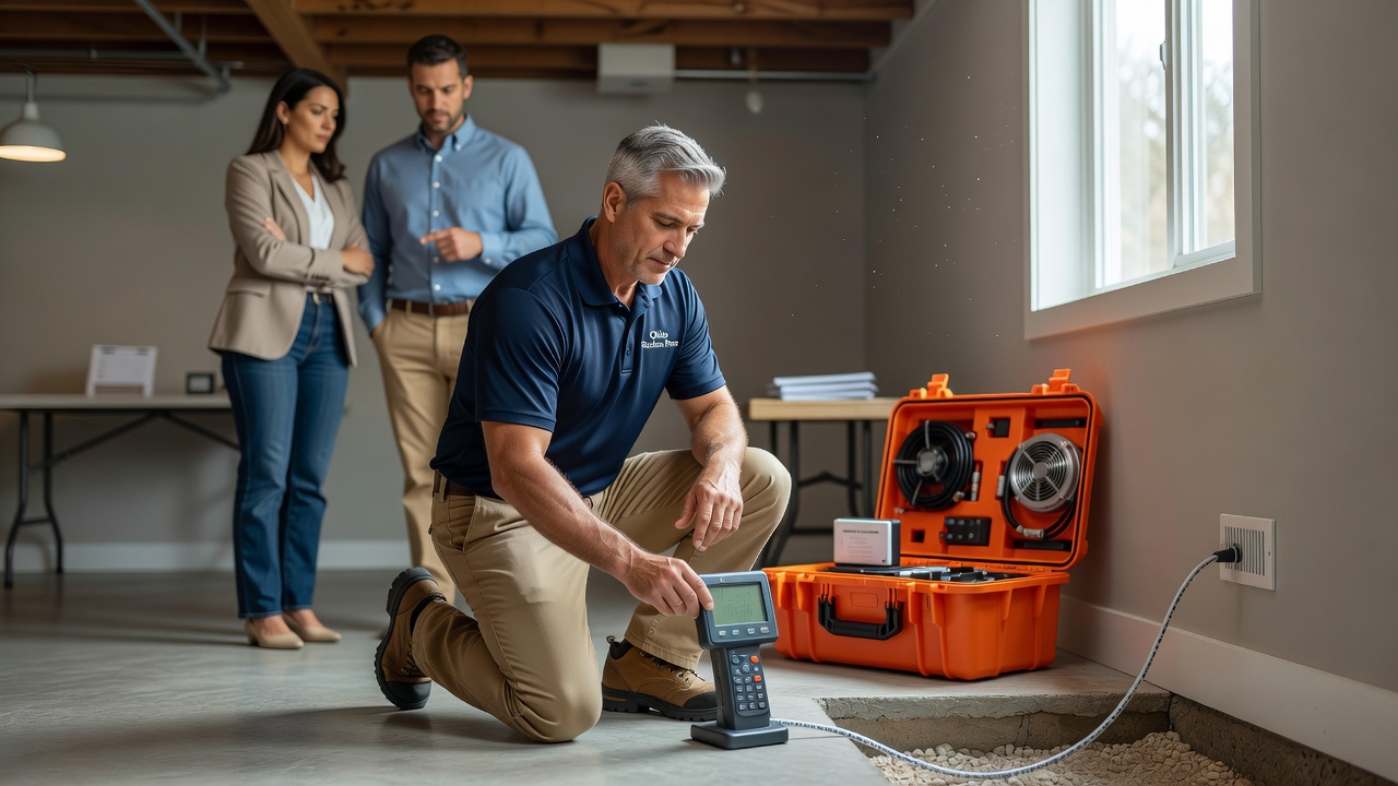 radon testing device commercial building inspection