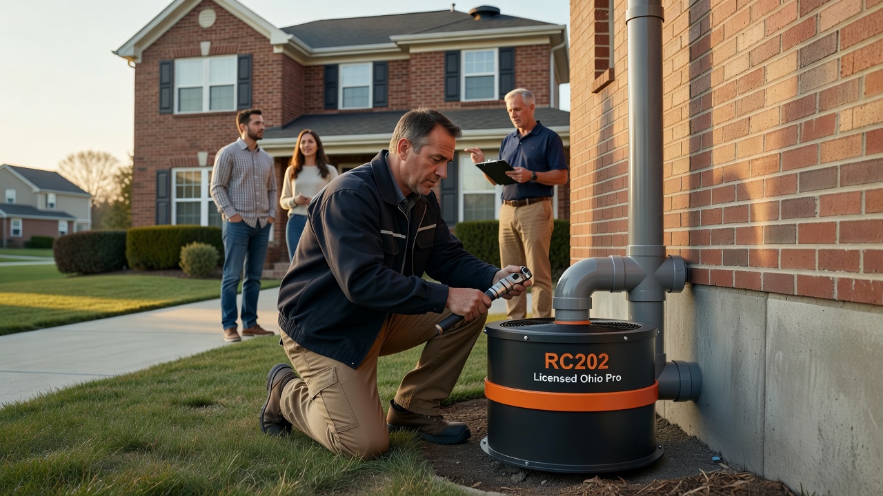 radon mitigation fan exterior pipe ohio home