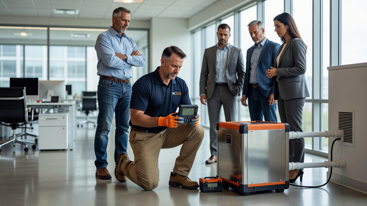 radon testing device commercial building inspection