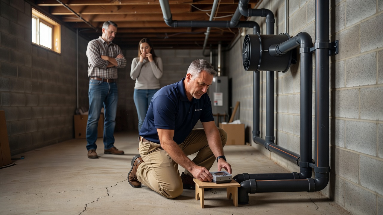 radon testing monitor basement Ohio home inspection
