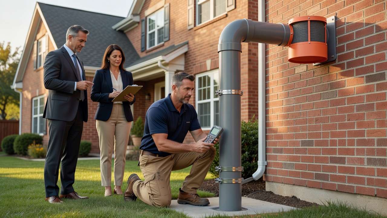 radon mitigation pipe exterior installation home