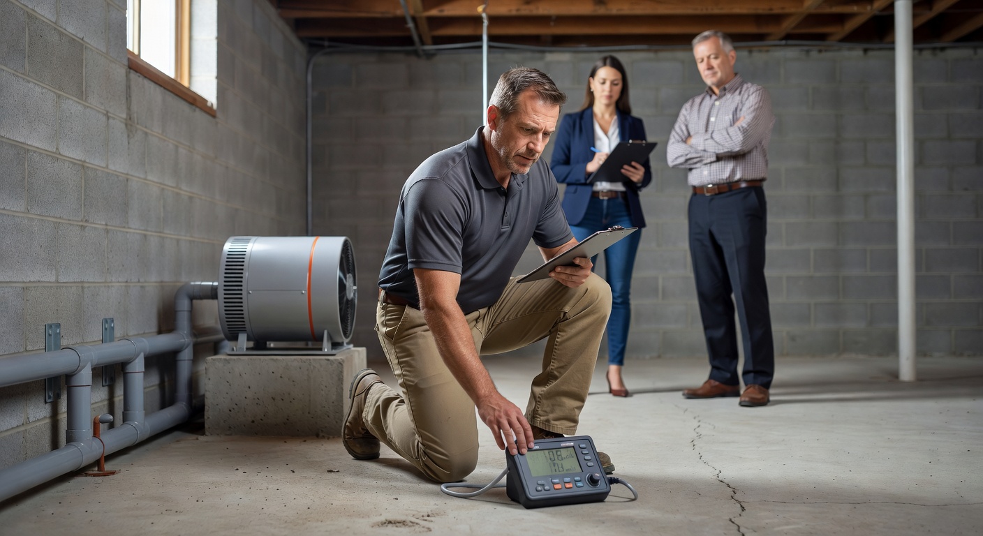 radon testing equipment commercial building inspection