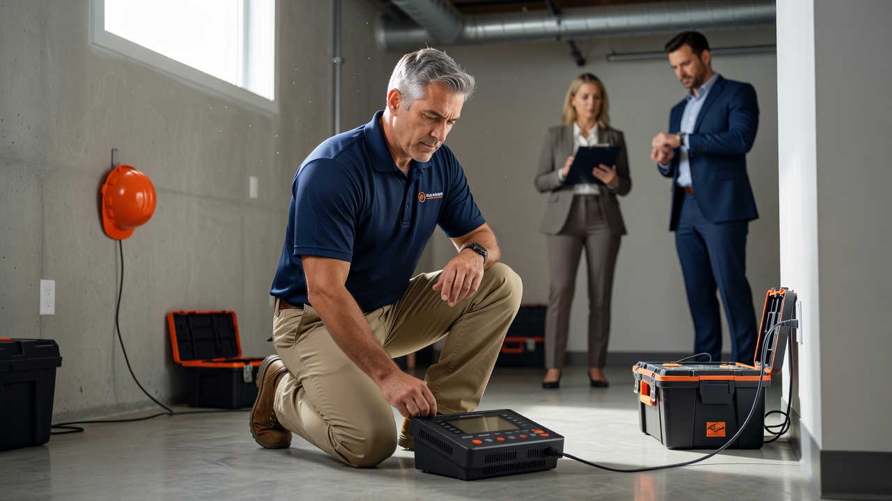 radon testing equipment continuous monitor commercial building