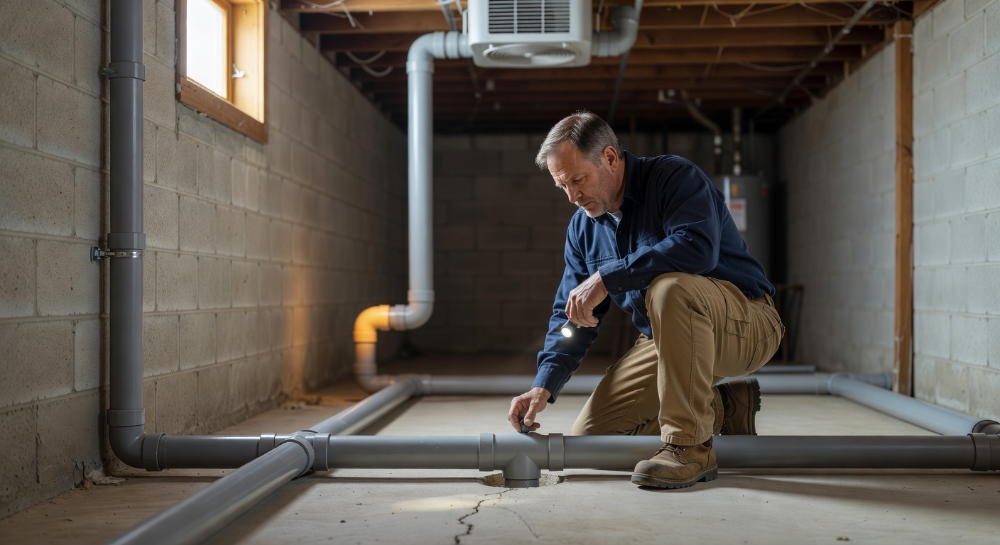 radon mitigation pipe sub slab depressurization basement