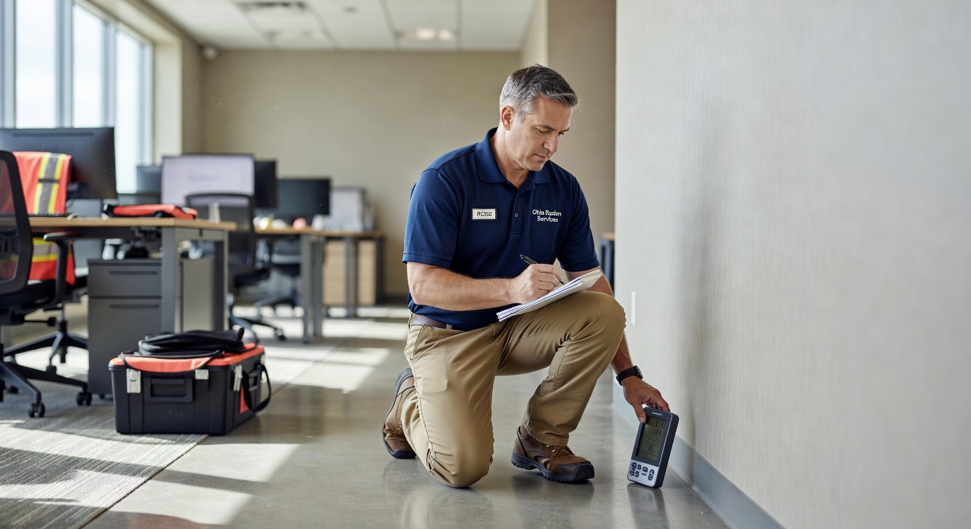 radon technician testing commercial building Ohio
