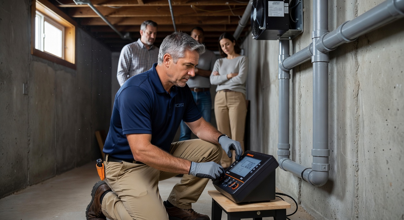 radon test continuous monitor basement Ohio home