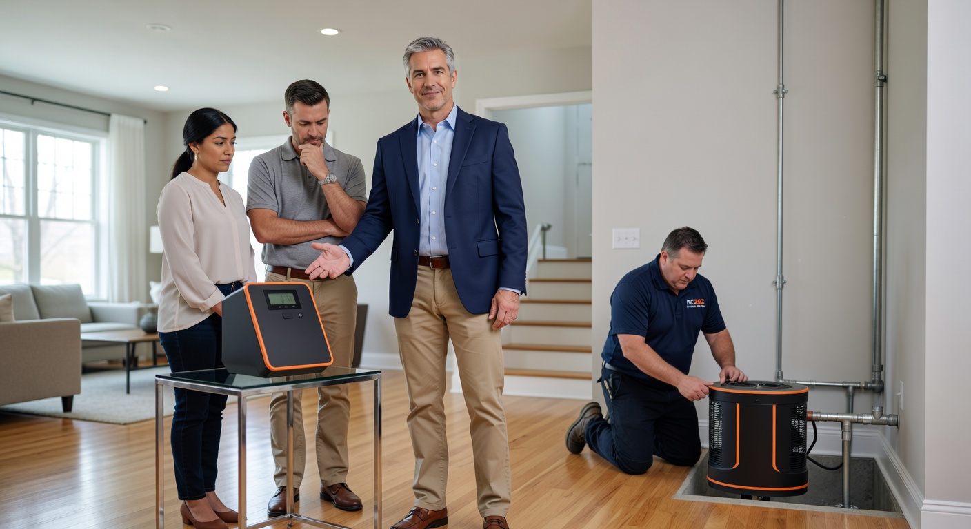 real estate agent showing home client
