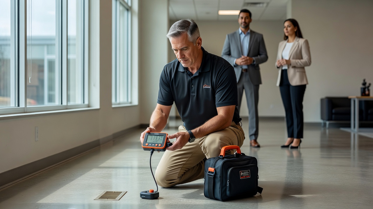 radon testing technician commercial building Upper Arlington