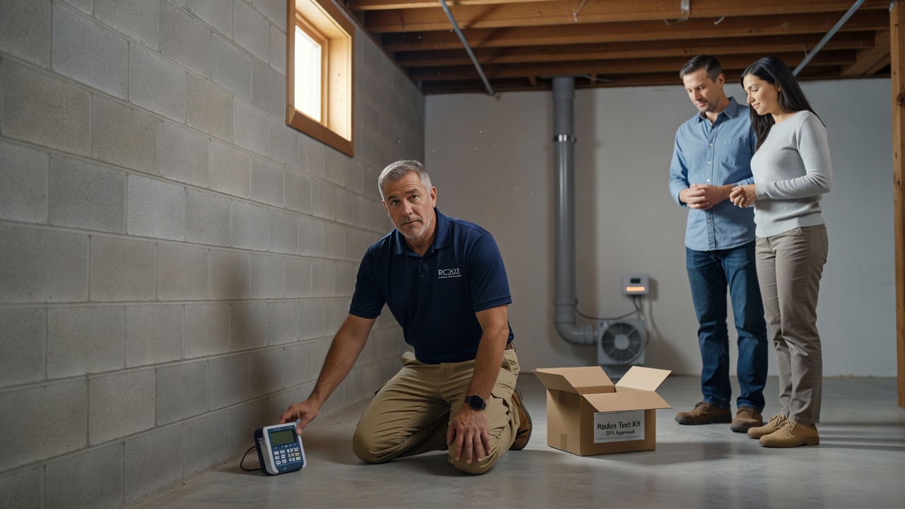 radon test kit professional inspection Ohio basement