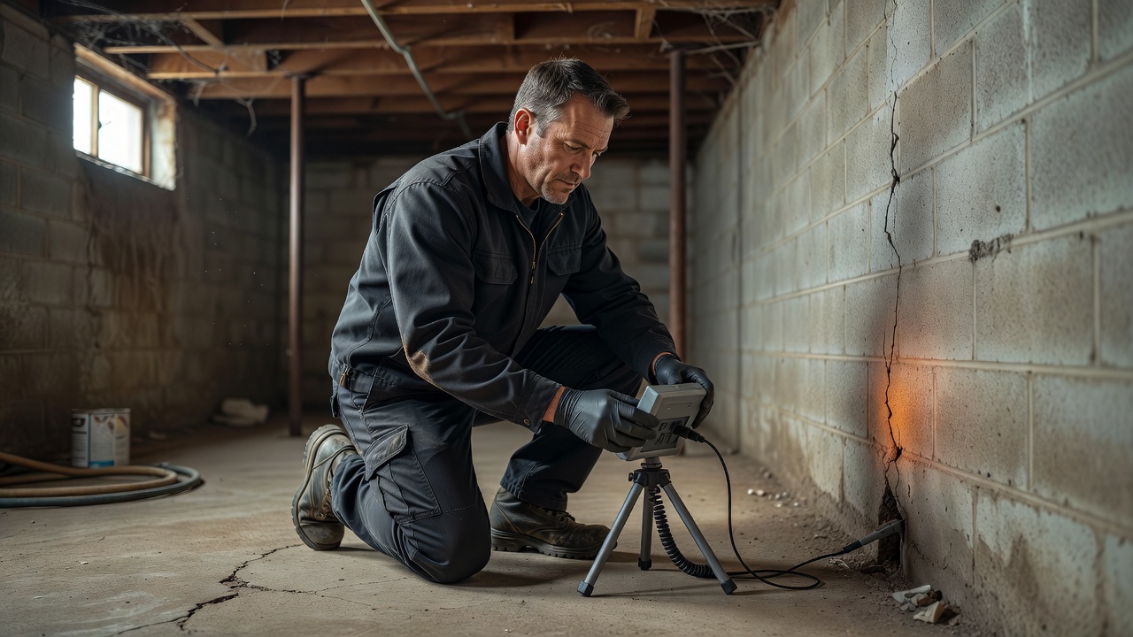 radon testing technician Ohio basement