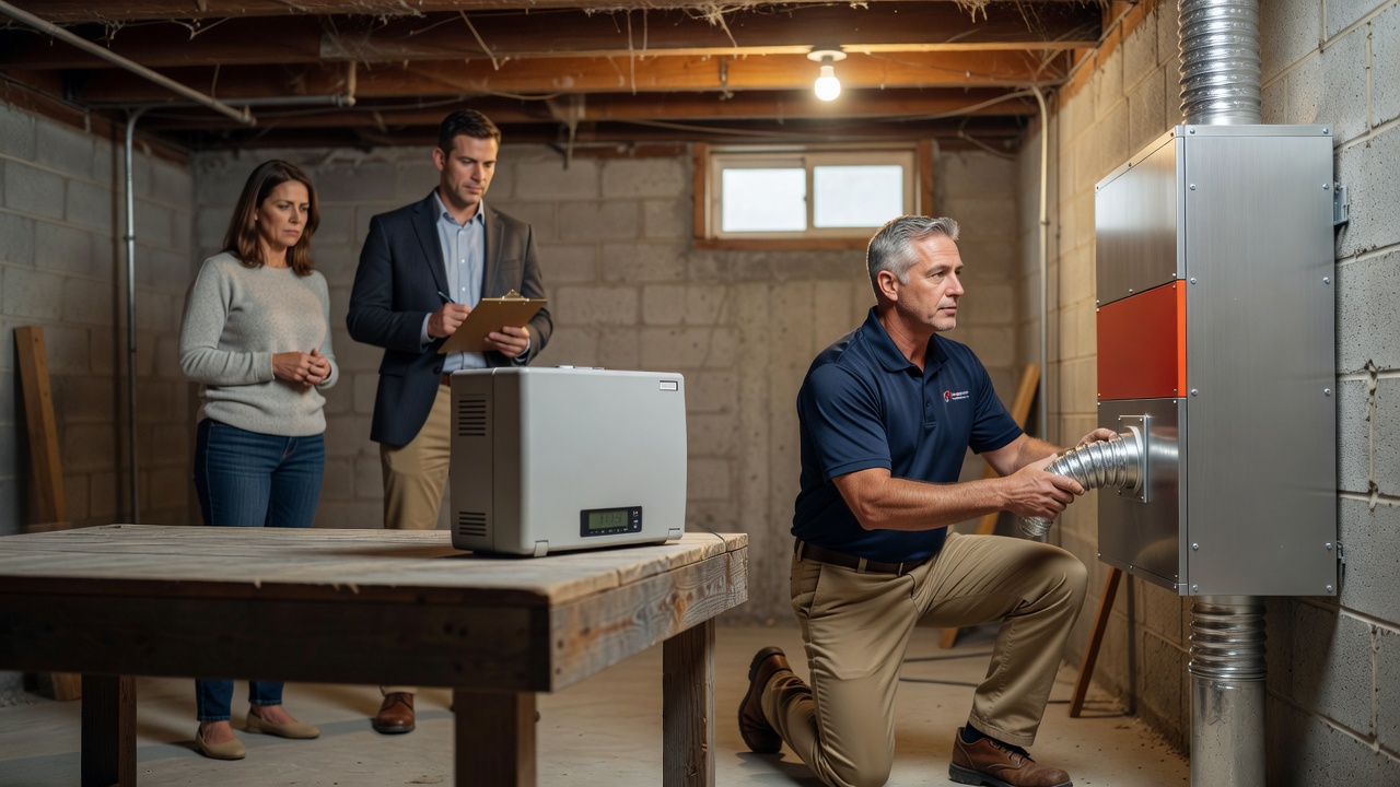continuous radon monitor device basement