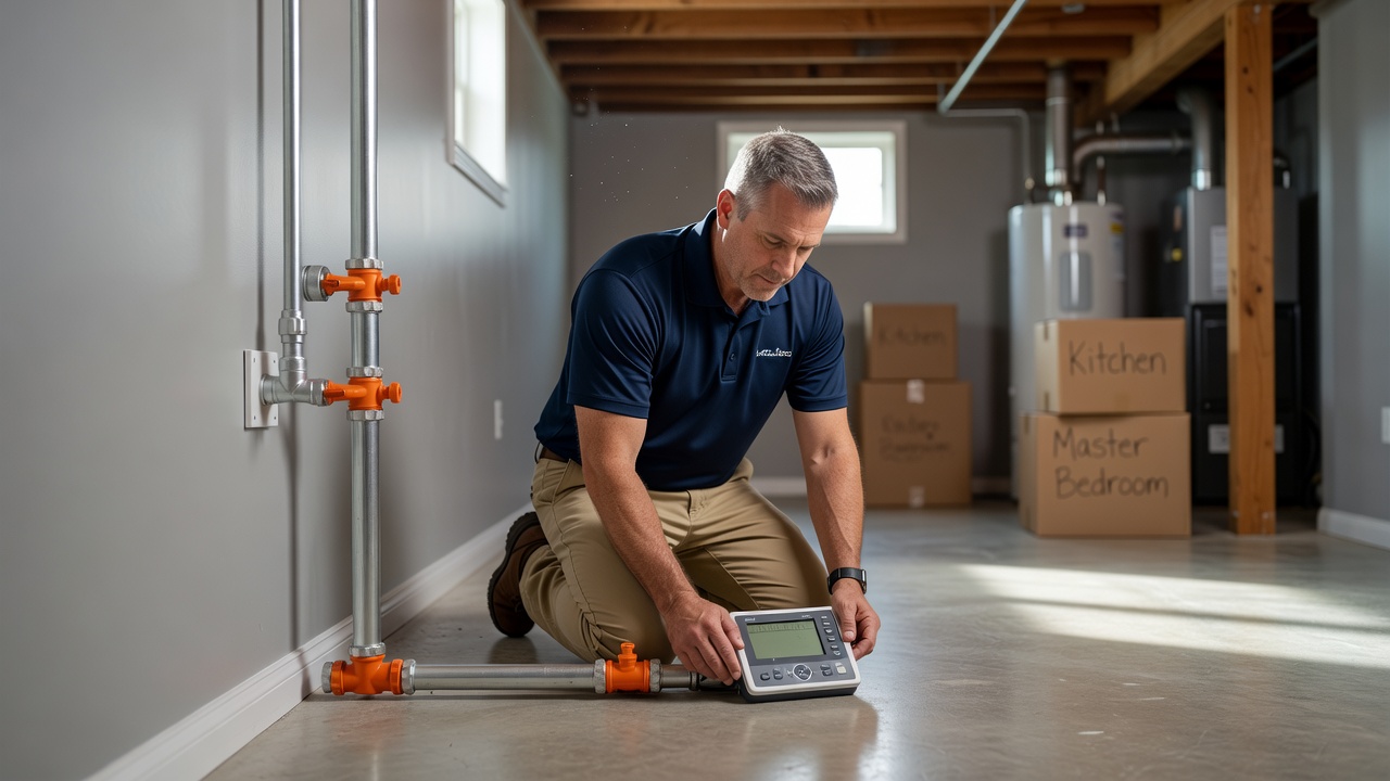 radon technician testing equipment Ohio home