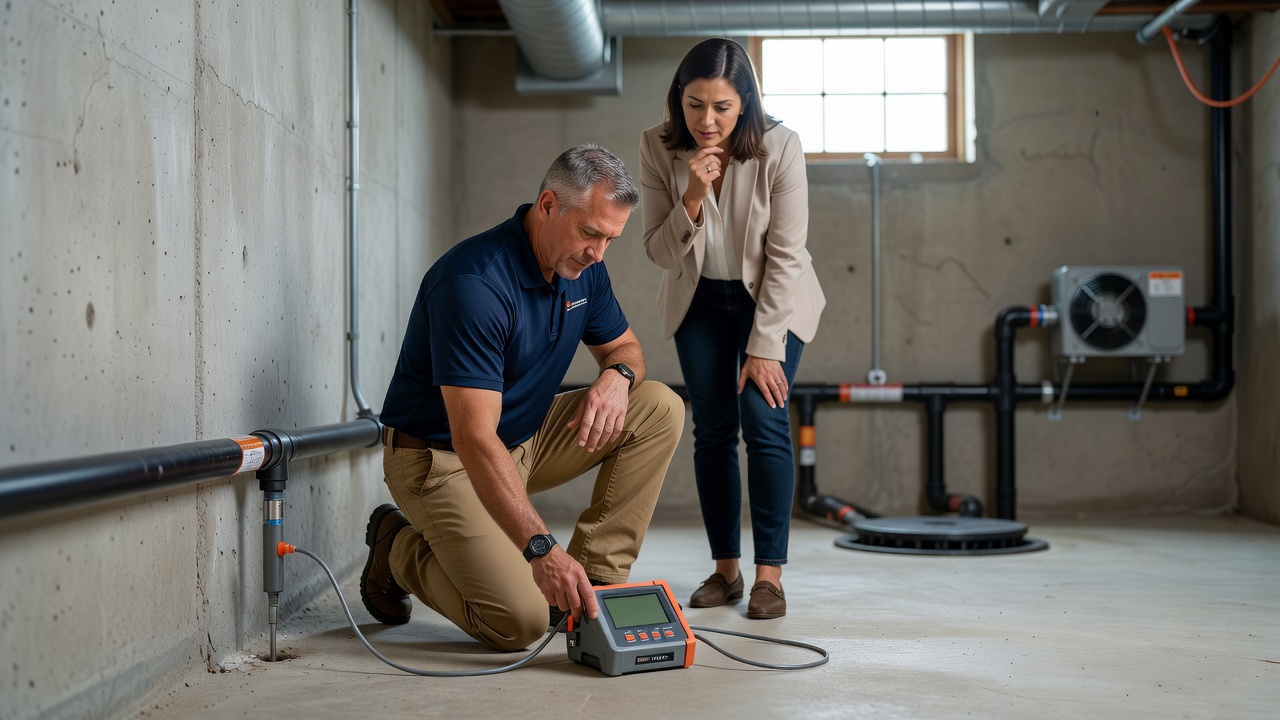 radon testing equipment commercial building basement