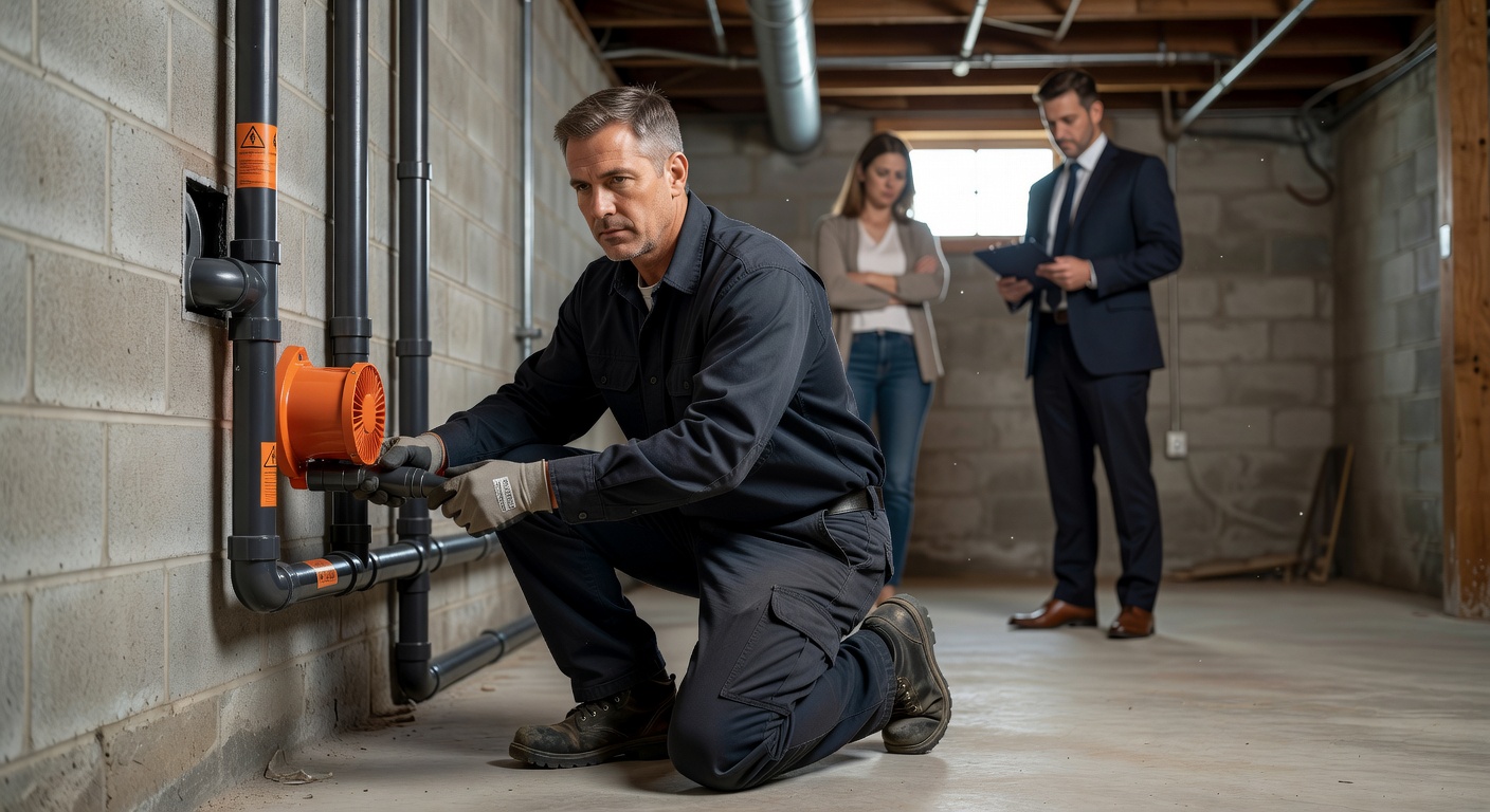 licensed radon mitigation technician Ohio home
