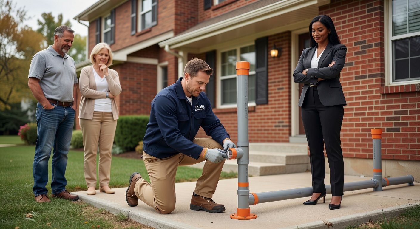 radon mitigation system installation Ohio home exterior