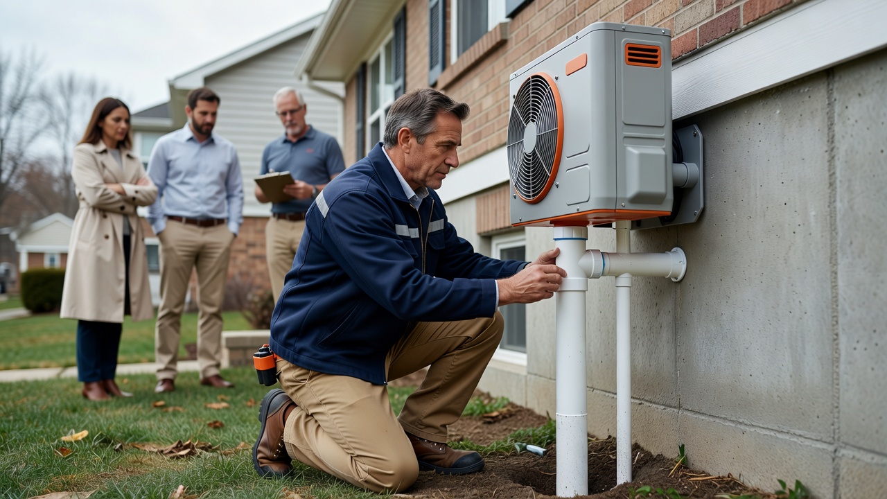 radon mitigation fan exterior pipe basement