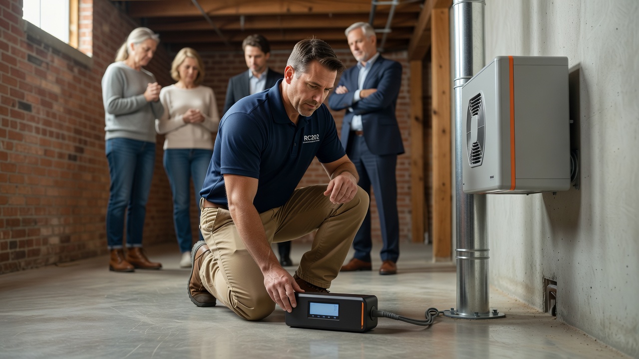 continuous radon monitor device home