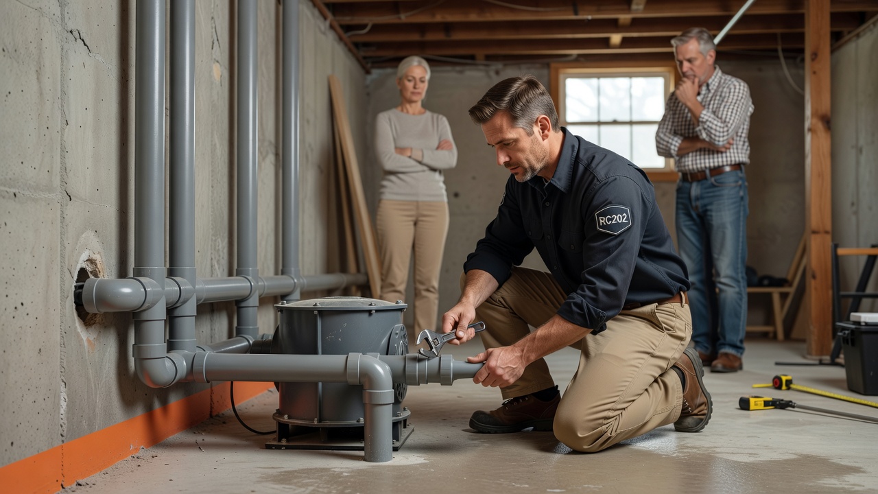 radon mitigation system installation Ohio home basement
