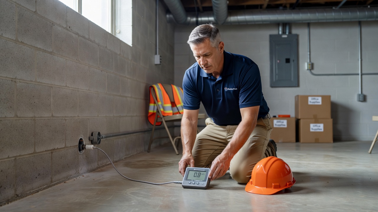 radon technician testing commercial property Ohio