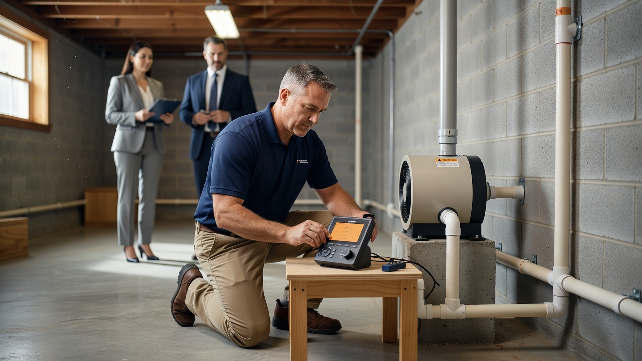 radon testing equipment continuous monitor real estate inspection
