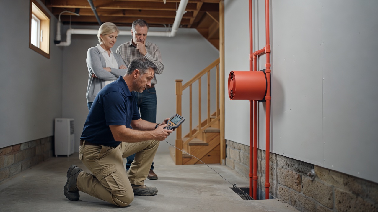 continuous radon monitor device basement testing