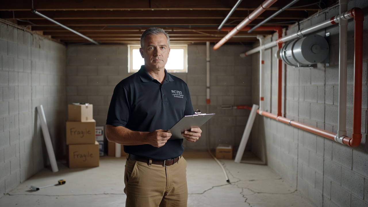radon professional inspector clipboard Ohio basement