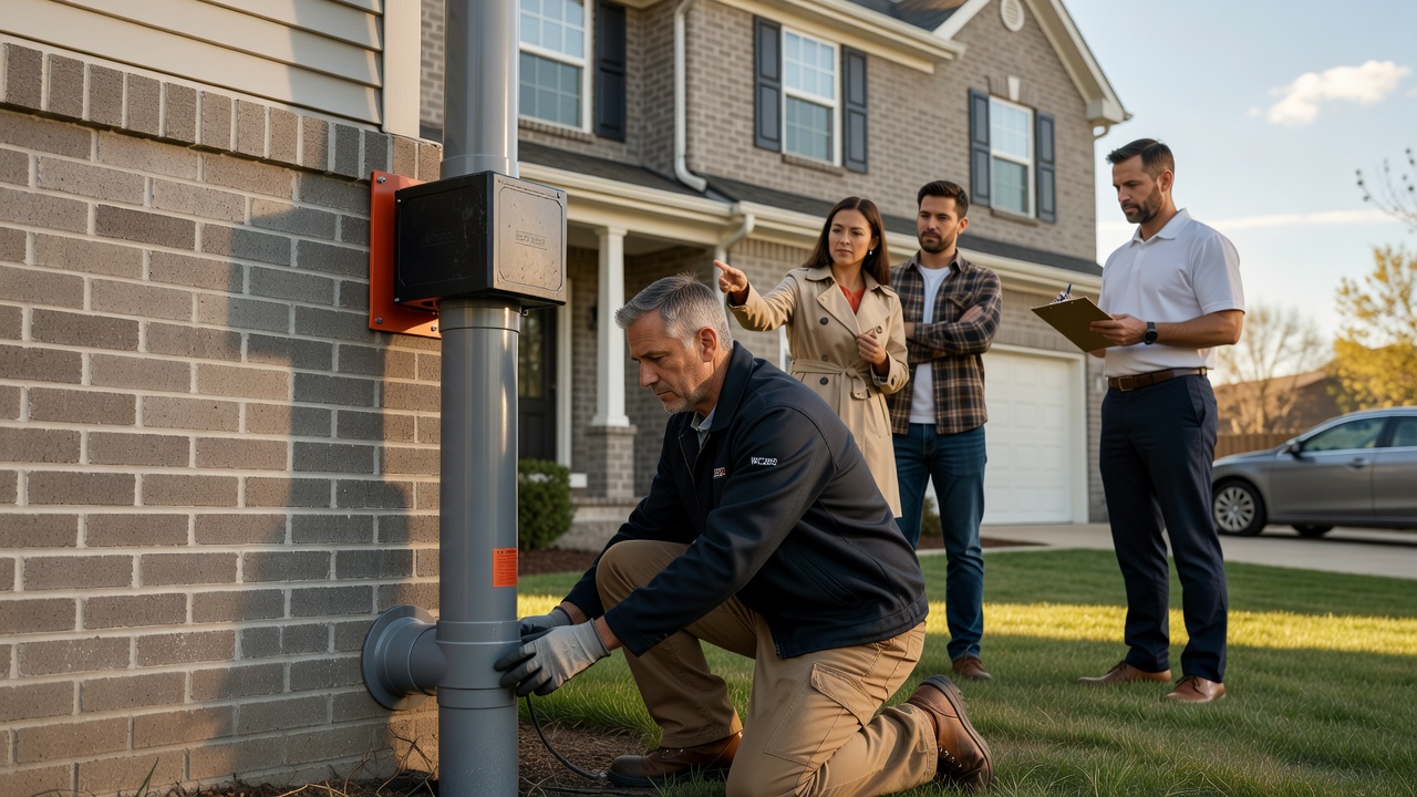 radon mitigation fan exterior vent pipe ohio home