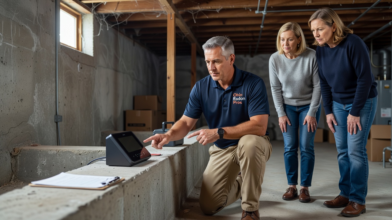 continuous radon monitor device basement Ohio