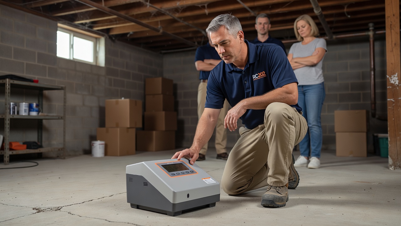 continuous radon monitor device basement test