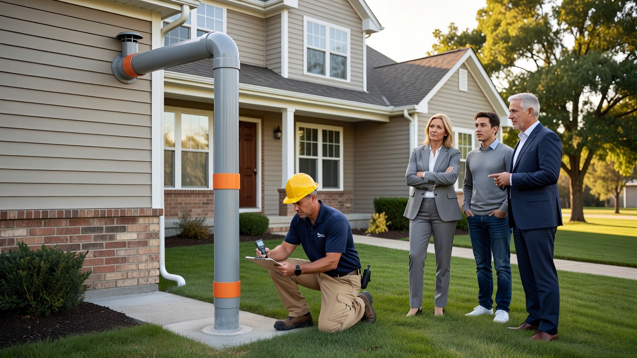 radon mitigation pipe exterior home Ohio