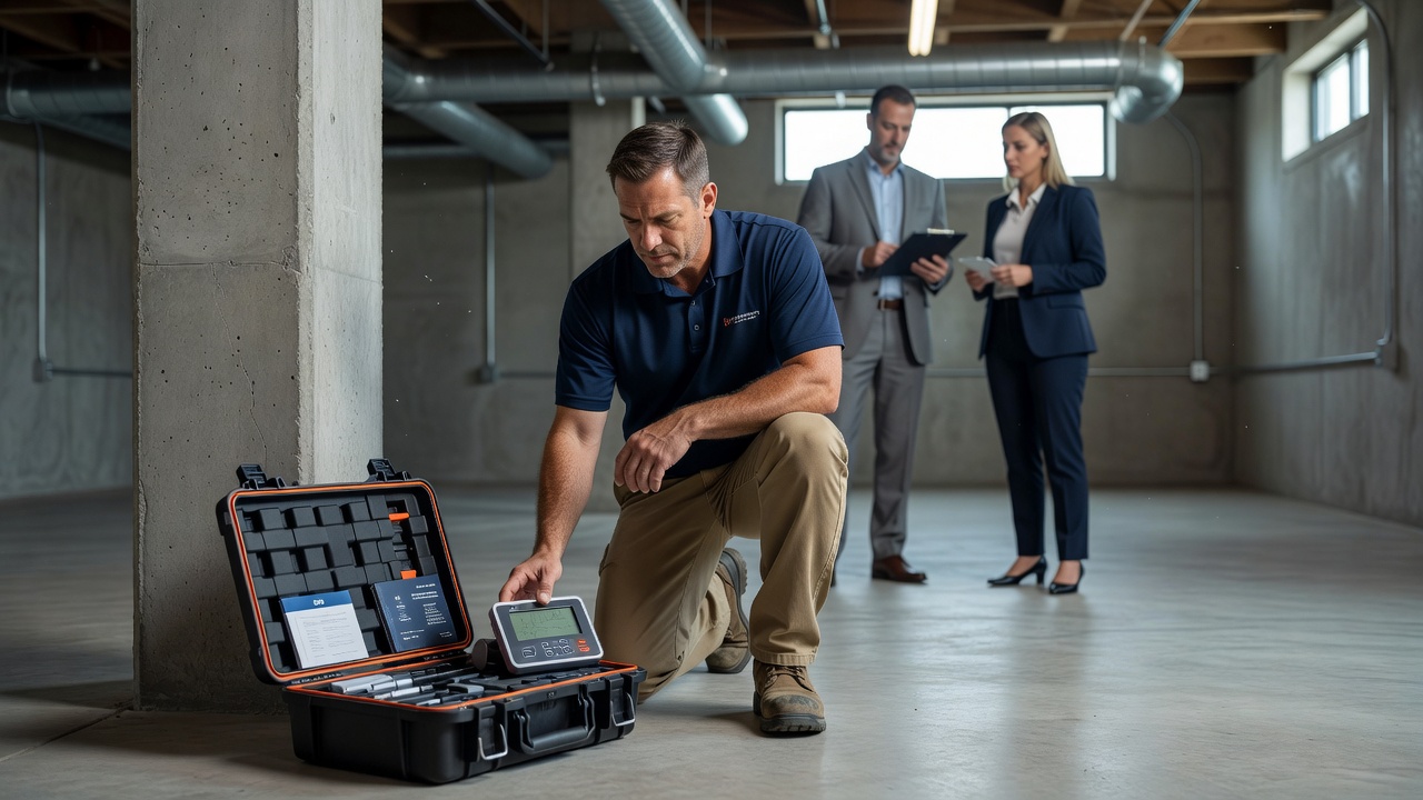 radon technician testing commercial building Ohio