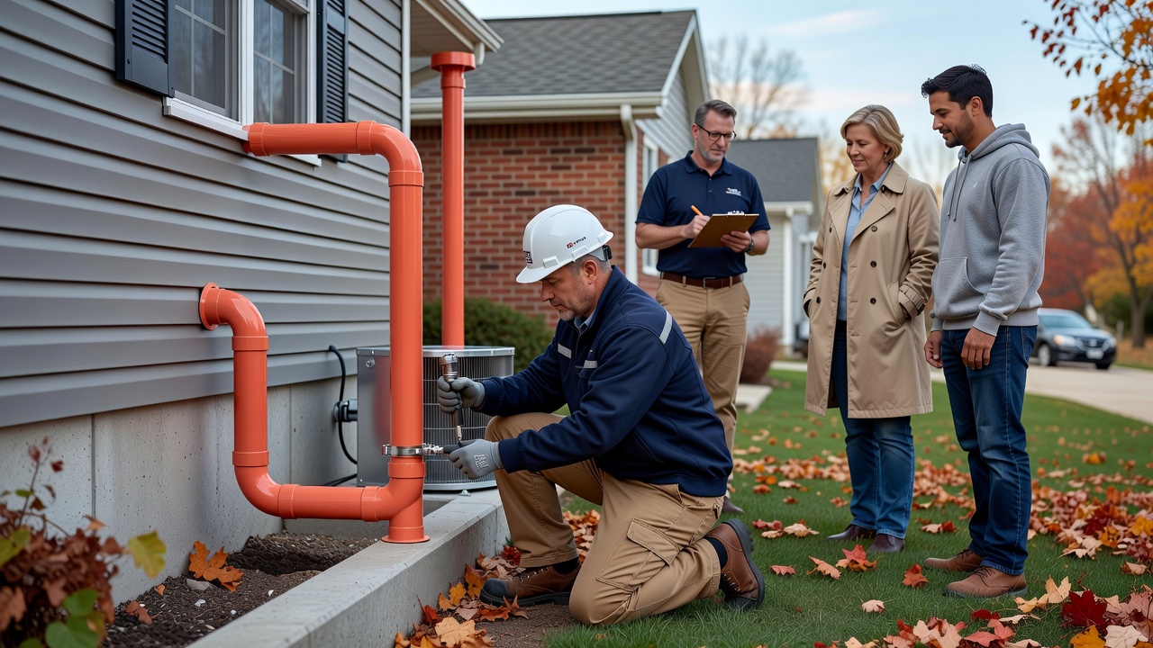 radon fan exterior pipe residential home installation