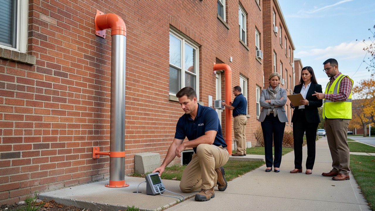 radon testing apartment building Ohio
