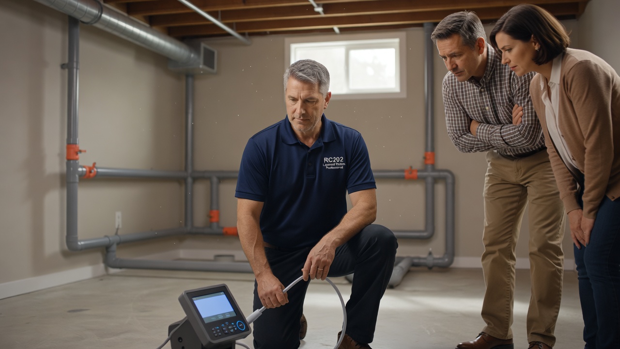 radon technician testing equipment Ohio home