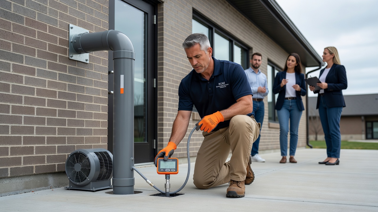 licensed radon mitigation technician commercial building Ohio