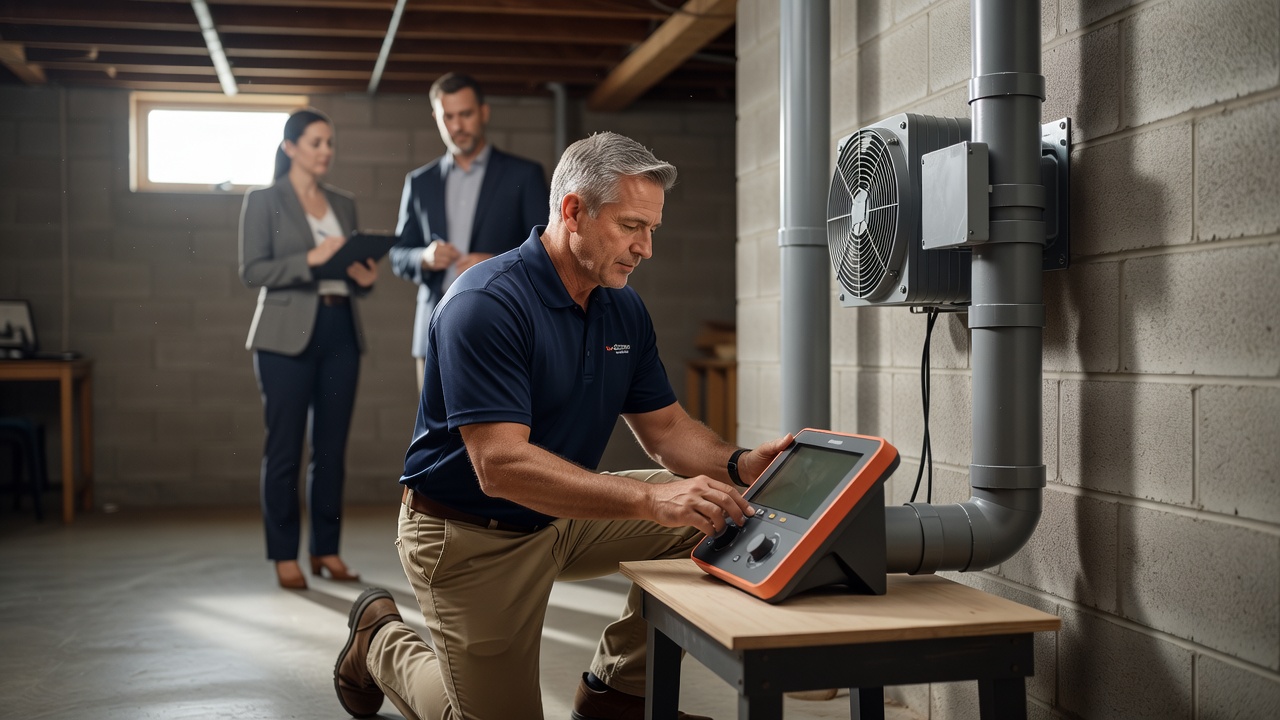continuous radon monitor device basement Ohio